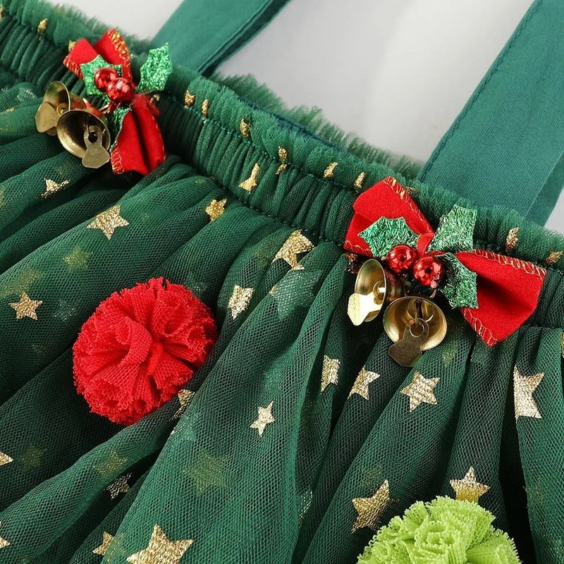 Grünes Tüll mit Bunt Schleife für Kleinkind