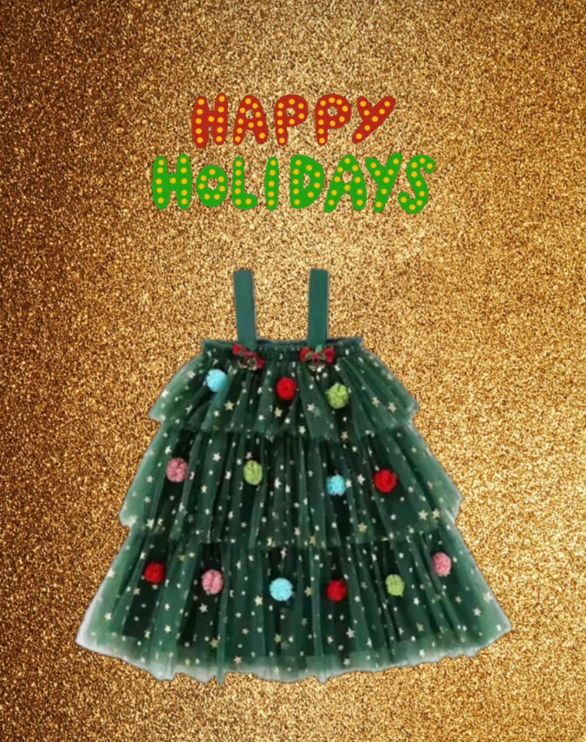 Grünes Tüll mit Bunt Schleife für Kleinkind