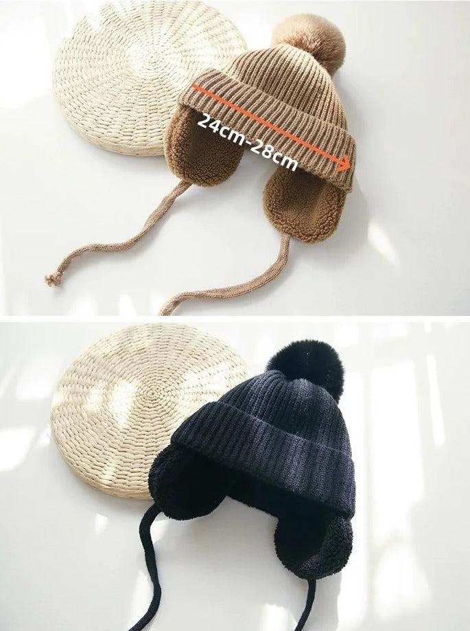 Flieger Pom Pom Teddy Mütze