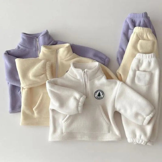 Jogging Set mit Fleece Plüsch Optik