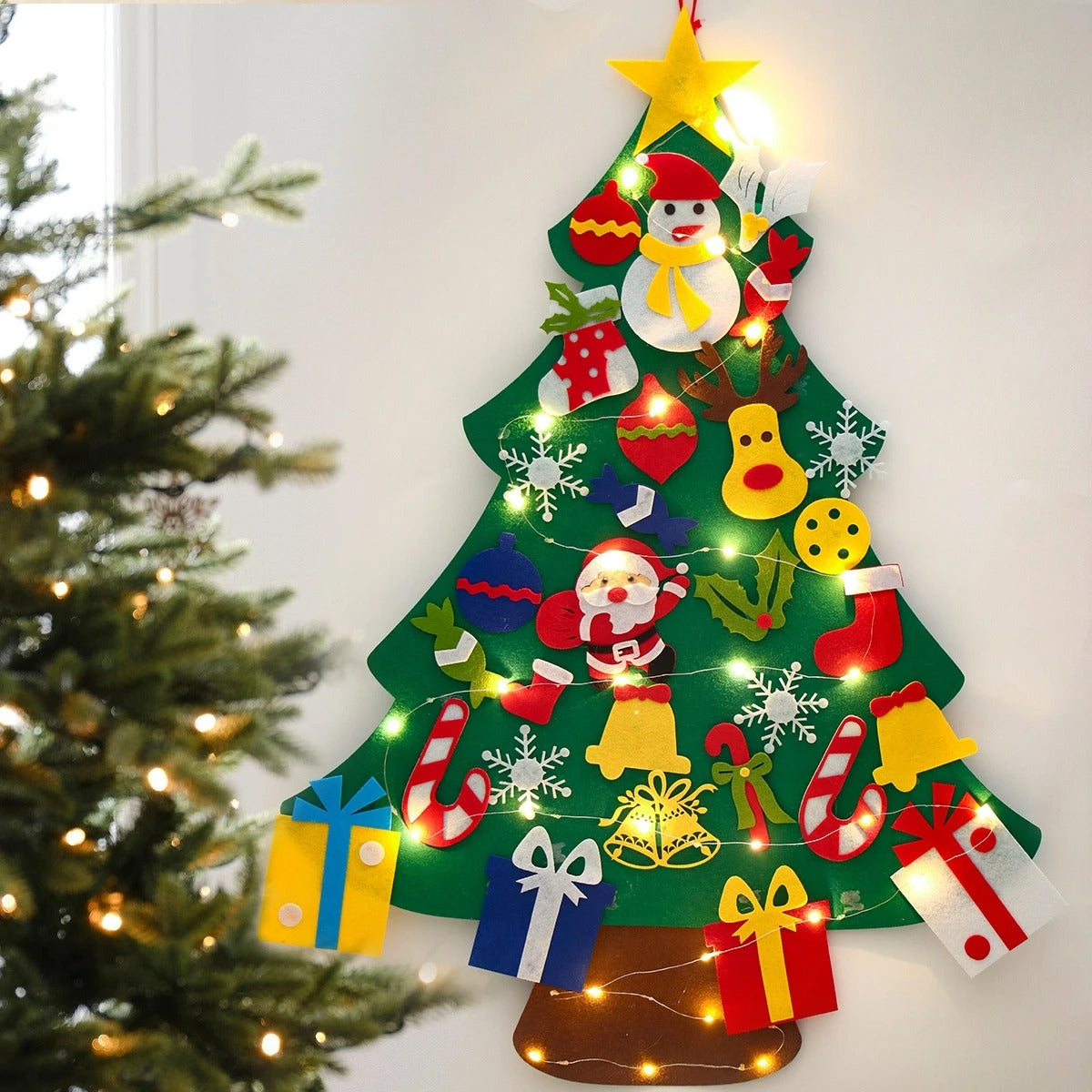 DIY Kinder Filz-Weihnachtsbaum mit Licht